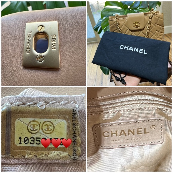 CHANEL Lambskin Small Quilted CC Tote Beige - Picture 14 of 15